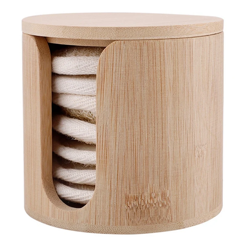 

1 Pcs Stainless Black Head Remover Tool & 8Pcs Luffa Plant Fiber Facial Scrubbing Washer with Bamboo Storage Box