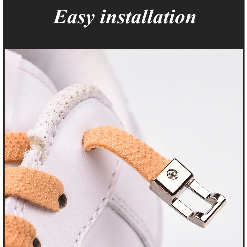 New 1 Second Quick Elastic Shoelaces Flat Shoe Laces No Tie Cross Buckle Lock Shoelace Kids Adult Leisure Sneakers Lazy Lace