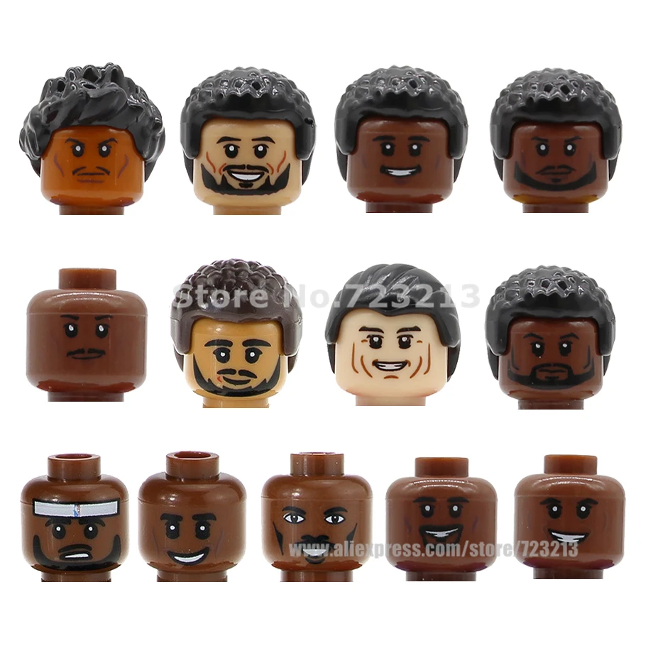 

Single Sale Basketball Stand Football Sport Player Figure Head With Ball Model Building Blocks Brick Figurine Set Toys KT1021