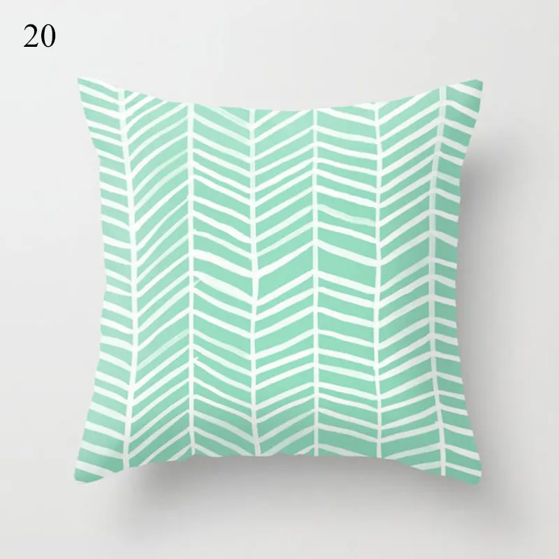 

2021 Mint Green Pillow Cover Geometric Print Cushion Covers Pillow case Sofa Cushion Cover 45*45cm Decorative Throw Pillows Case