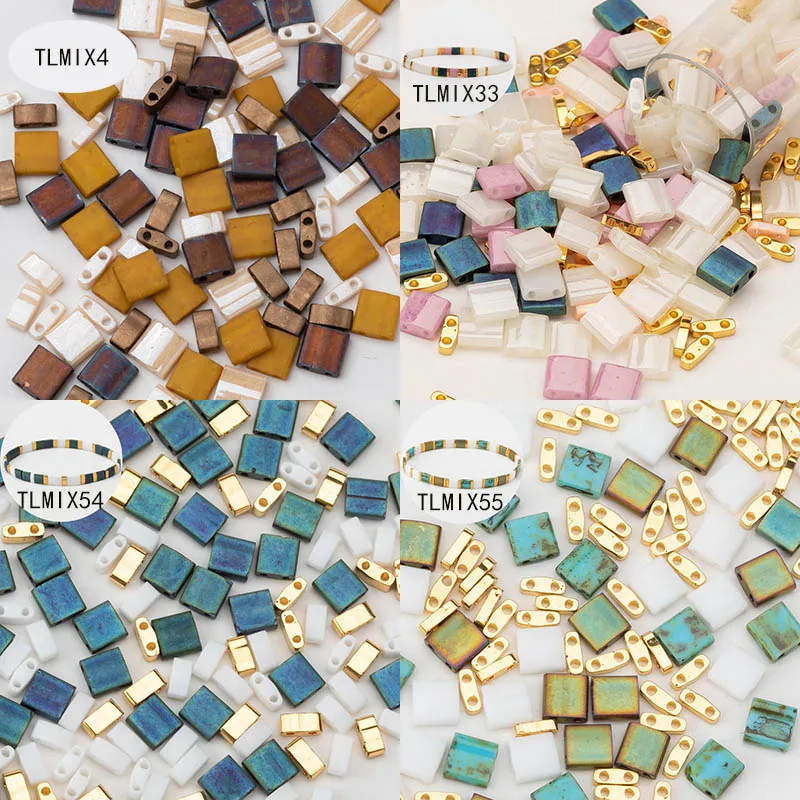 

Taidian Miyuki Tila Beads Multi Color Size Mixed DIY Gifts Beadwork Making Earring Bracelets Bohostyle 5Garms/Bag Japan Beads