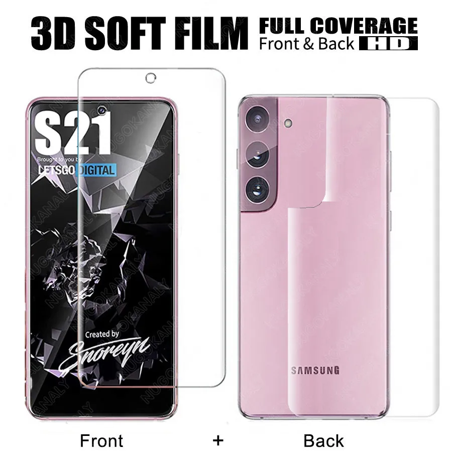 3D полное покрытие мягкая Гидрогелевая прозрачная пленка для Samsung Galaxy S21 Ultra Plus Note 10