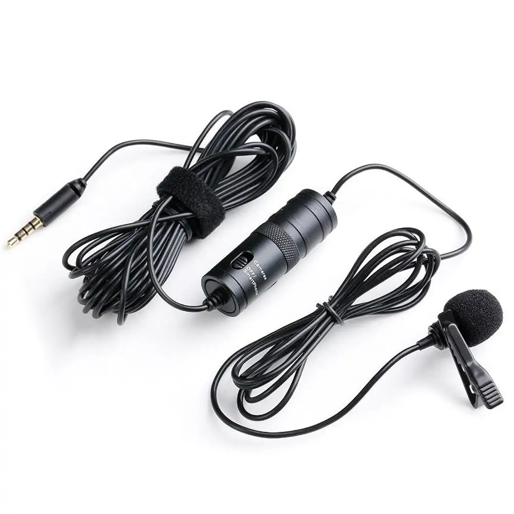 

Clip On 3.5mm Audio Lavalier Collar Condenser Microphone Camera Recording Mic