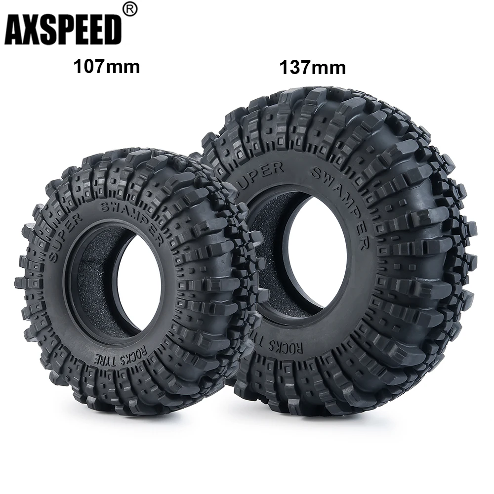 

AXSPEED 107mm 137mm Rubber Tires 1.9/2.2 inch Rocks Tyres for 1/10 Axial SCX10 90046 Traxxas TRX4 D90 D110 RC Crawler Car