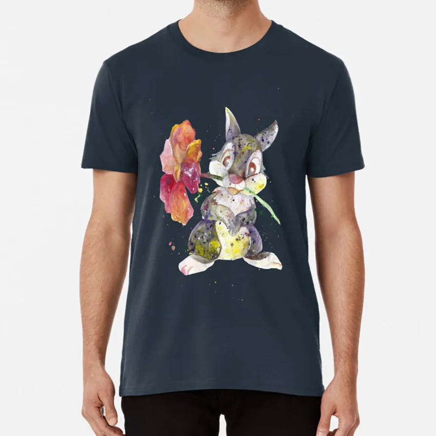 Thumper. Футболка thumper bunny с цветком bambi акварельное искусство домашний декор