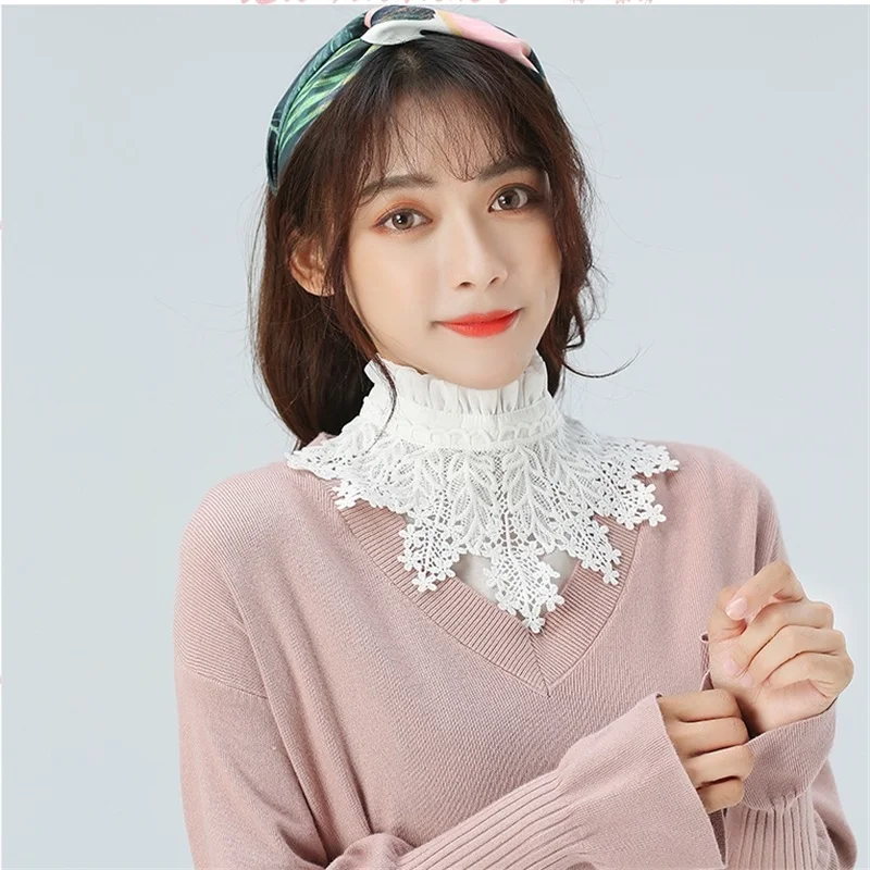 Женская блузка со складками на воротник съемный для девушек аксессуары одежды