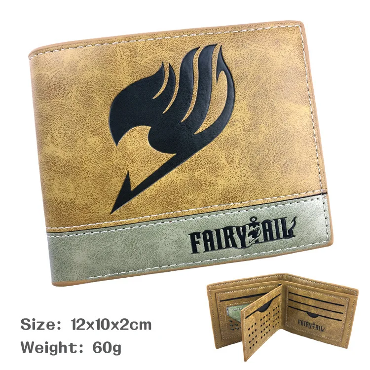 

New Anime Fairy Tail Gift Vintage Leather Short Purse Women Male Men Wallets Credit Card Holder Money Bag