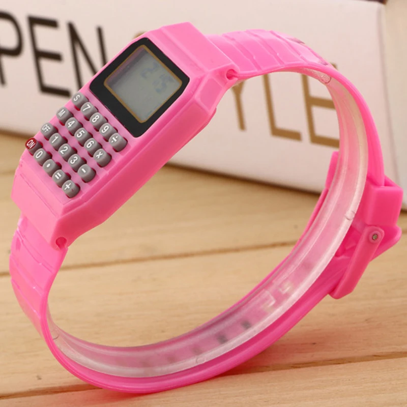 

Fashion Design Child Kid Silicone Date Multi-Purpose Electronic Calculator Wrist Watch Compact Size