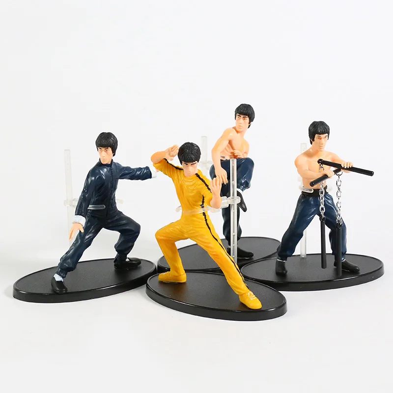 4 шт./компл. кунг фу Мастер Брюс Ли ПВХ Фигурки коллекционные игрушки