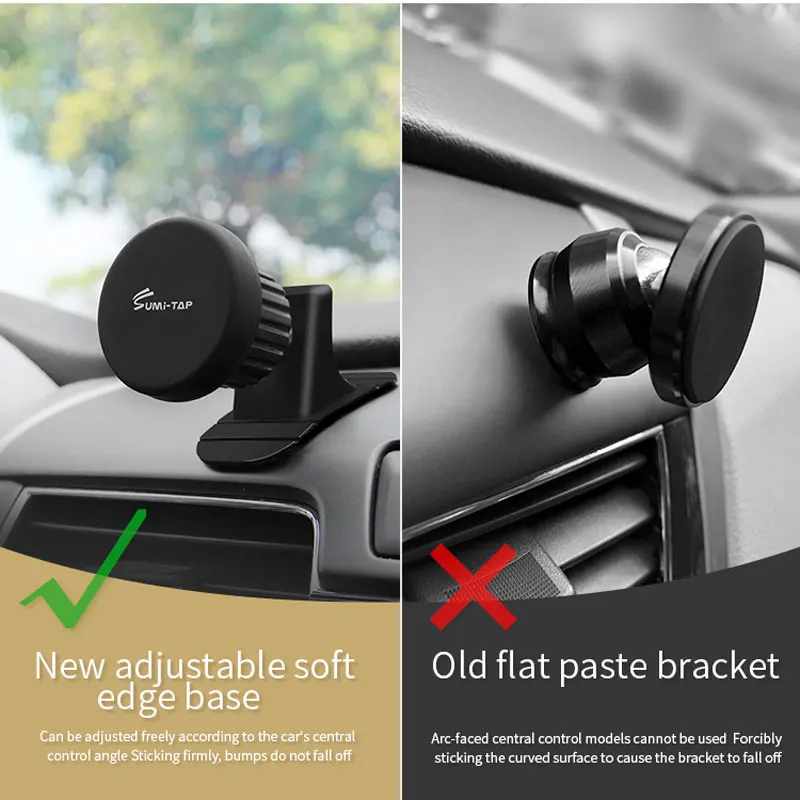 Magnetic Car Phone Holder Universal Magnet Phone Mount for Samsung iPhone 12 11 Pro Silicone in Car Mobile Phone Holder Stand