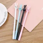 1 шт. гелевая ручка в виде кролика, 0,5 мм, милые ручки, канцелярские принадлежности, милые черные детали, школьные и офисные принадлежности, письменные принадлежности