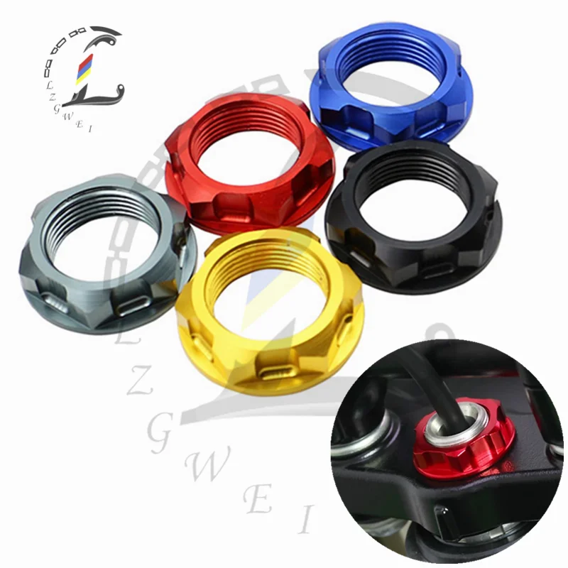 

Motorcycle Steering Stem Nut Bolt M22 X P1.5 For Suzuki DRZ400 E S SM RMZ250 RMZ450 RMX450Z Wheel Axle Shaft Lock Nut Screw