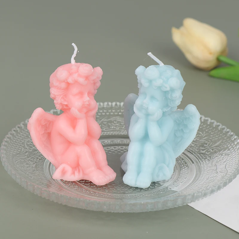 1 шт. реквизит для фотосъемки ручная работа милый бездымный Ангел свеча фитиль