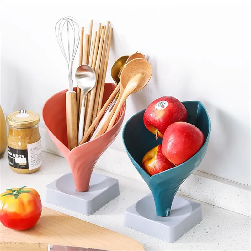 

Home Decoration Chopsticks Cage Fruit Baskets Kitchen Storage Container Plastic Funnel Drain Rack Multifunction Room Organizer