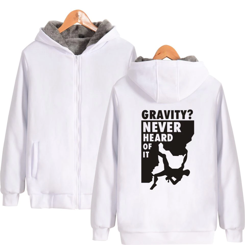 

Новинка, толстовка для отдыха с надписью Gravity Never слышал об этом, толстовка на молнии для мужчин и женщин, зимняя теплая толстовка с капюшоном...