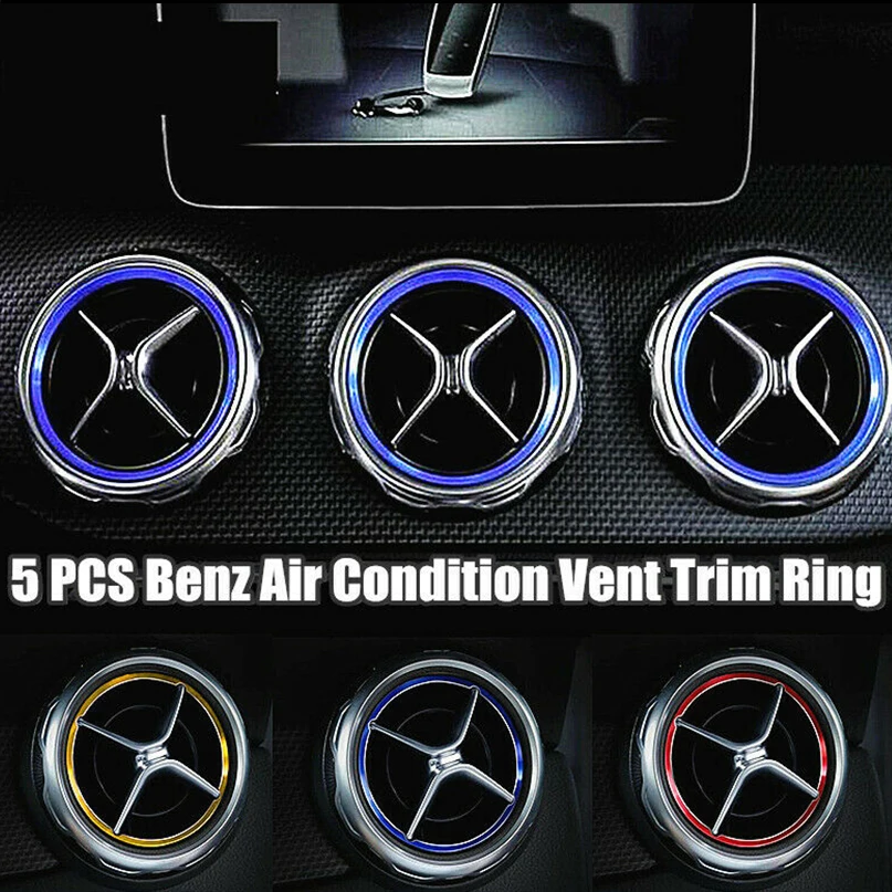 

5 шт./компл. для Mercedes Benz A/B класс CLA GLA класс кондиционера воздуховод интерьерные Наклейки Обложка отделка рамка кольцо