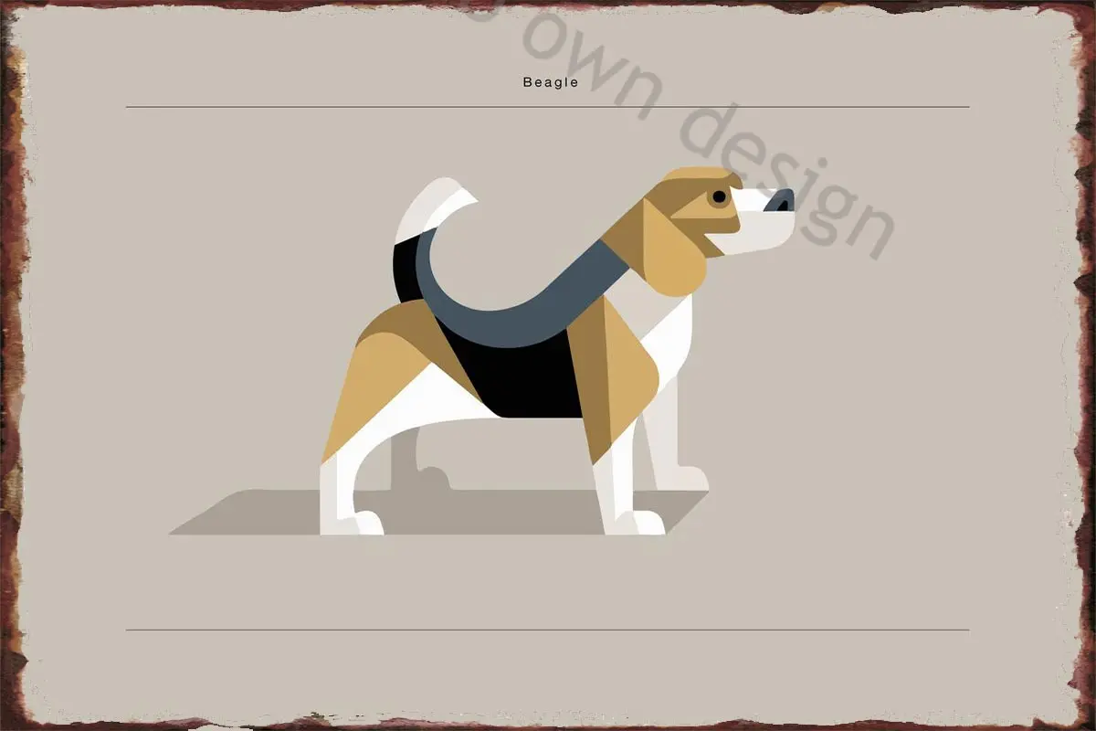 

Минималистичный плакат с собакой Beagle, металлический знак, жестяная вывеска, оловянные пластины, Настенный декор, ретро, винтажный для искус...