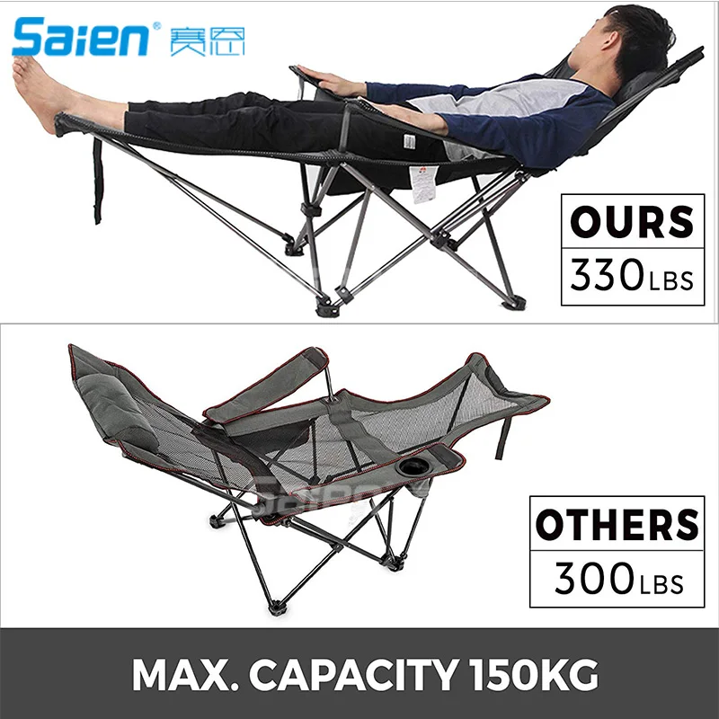 Складной стул для кемпинга с подставкой ног сетчатый отдыха держателем чашки и