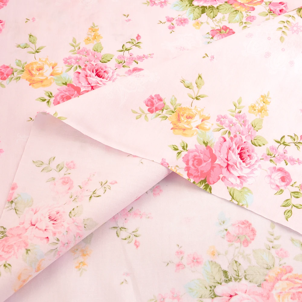 100% хлопок Twill Teramila ткань с цветочным принтом лоскутные стеганые постельные