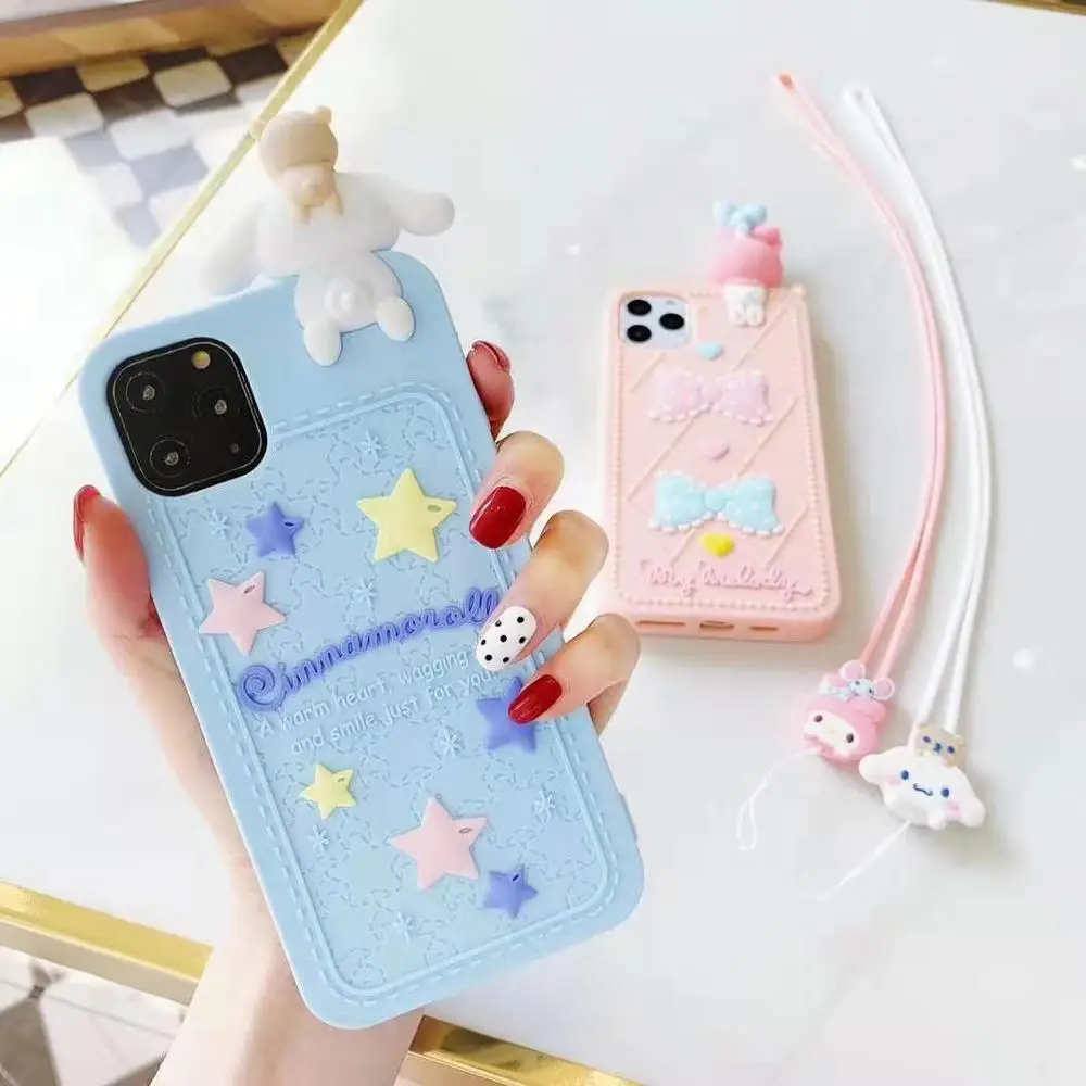 Чехол-накладка для iphone 11 X XR XS Pro max 7 7Plus 8 8plus 6 6S Plus, супер милый мягкий силиконовый чехол с изображением мультяшного животного кота мелодии медведя