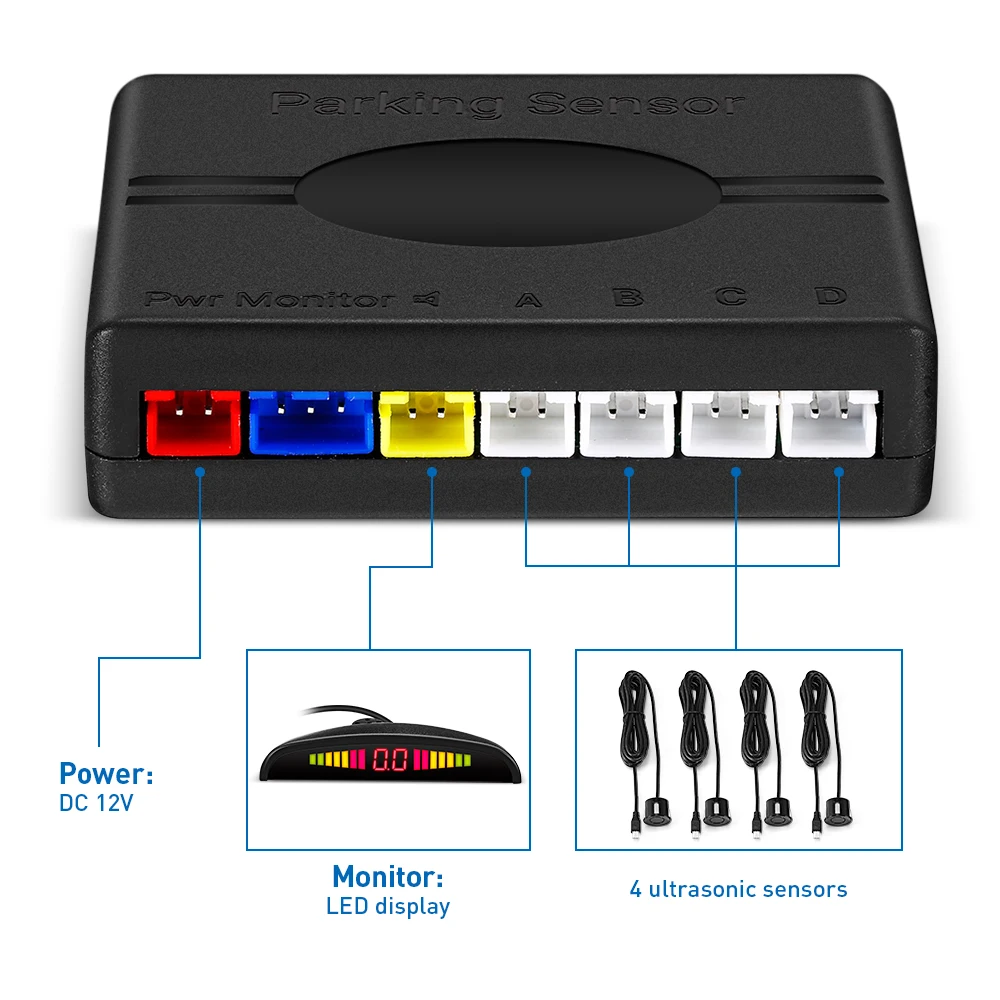 Датчик парковки автомобиля с 4 датчиками светодиодный дисплей запасной