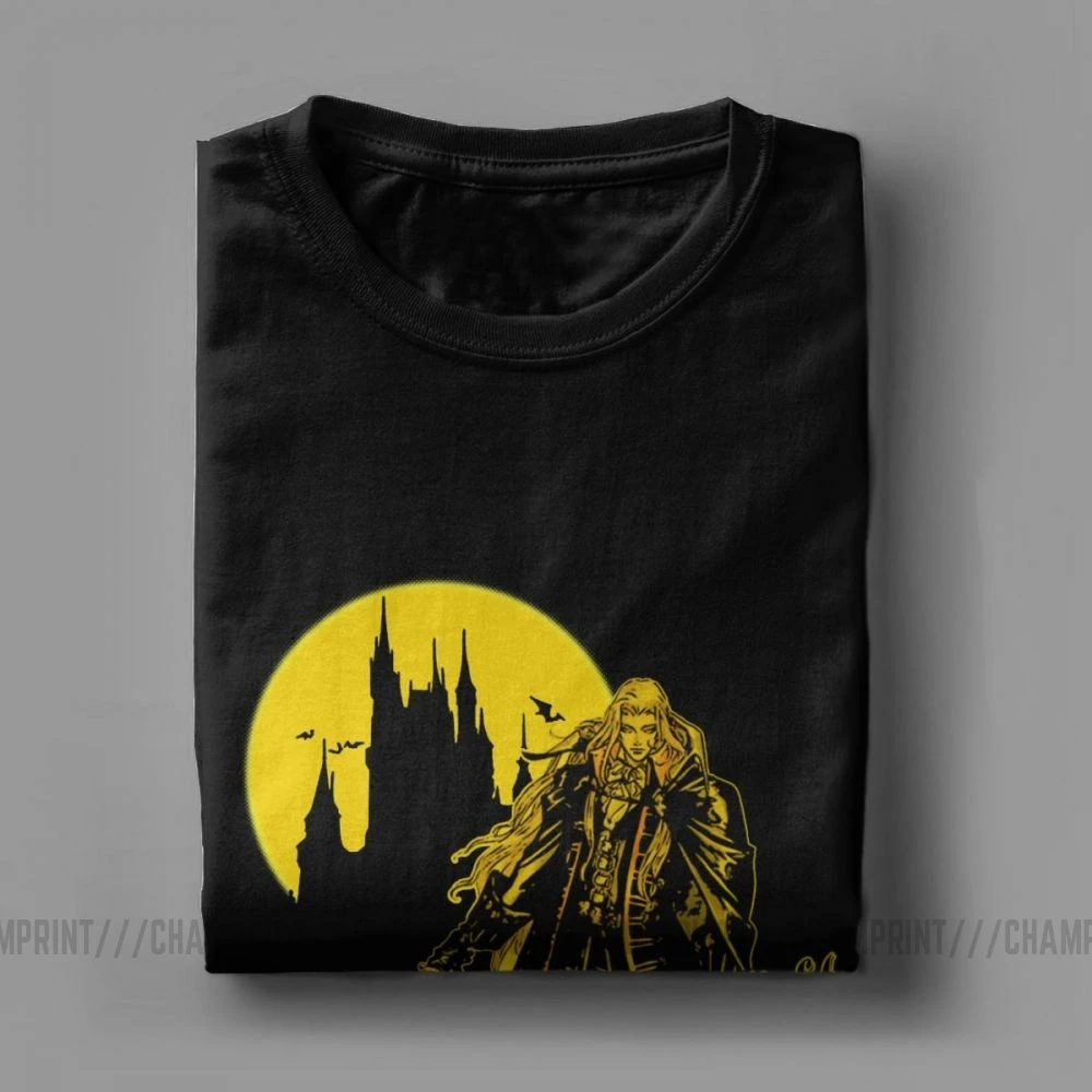 Футболка для мужчин вампиры ужасы охота 70s 80s видео игра аниме юмор хлопковые