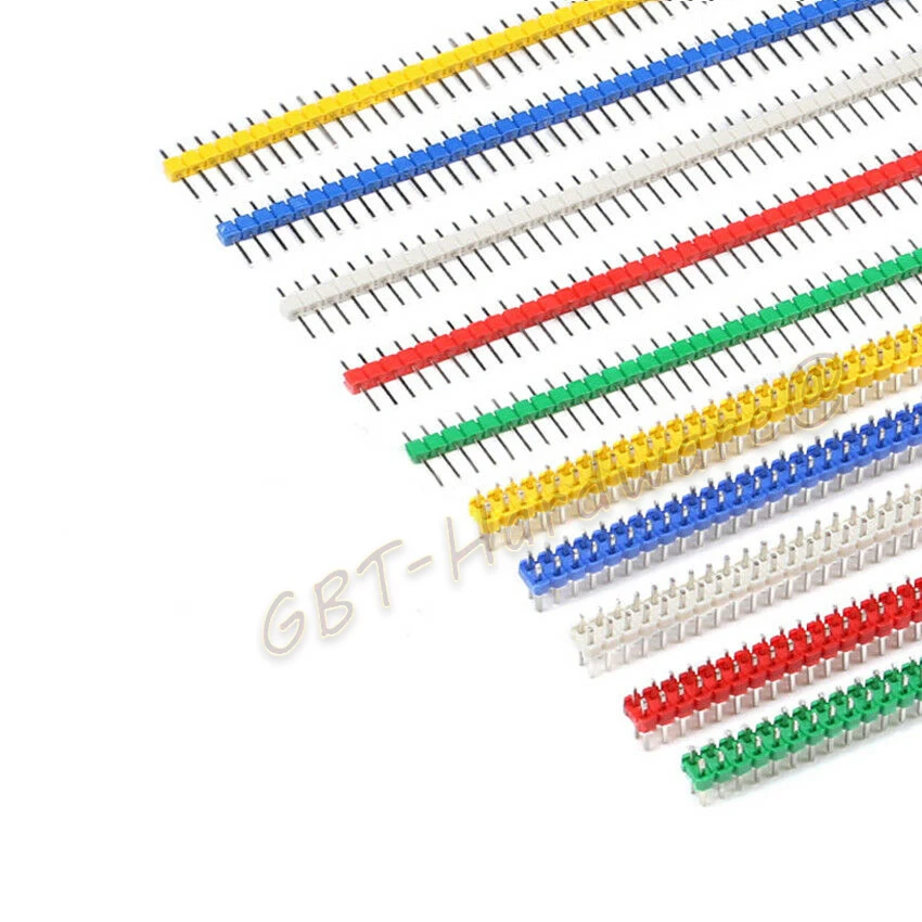 

2/5/10/20/50PCS PCB Male Pin Single/Double Row Color Connector Strip Pitch 2.54mm 3.0AMP High TEMP105°C AC 1000V Red Blue Yellow