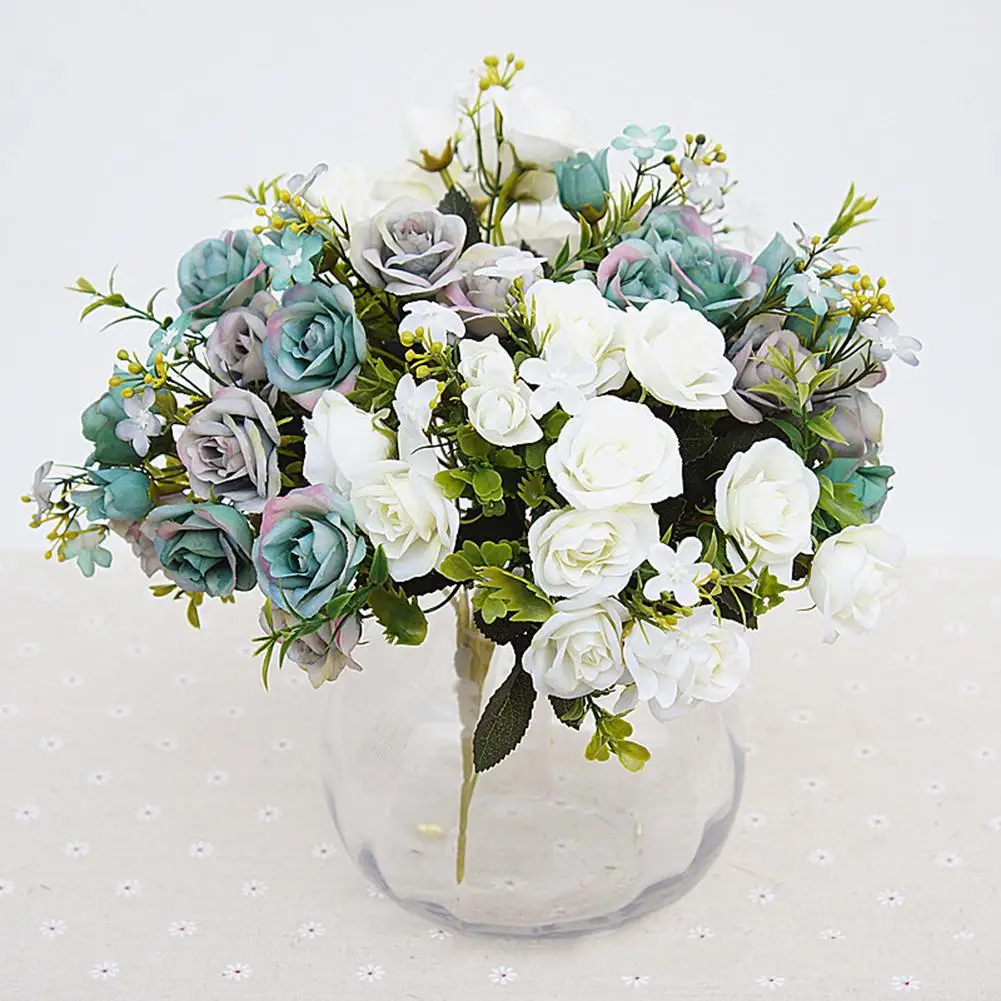 1 букет 15 голов Европейский Стиль Искусственные королевские розы домашний декор