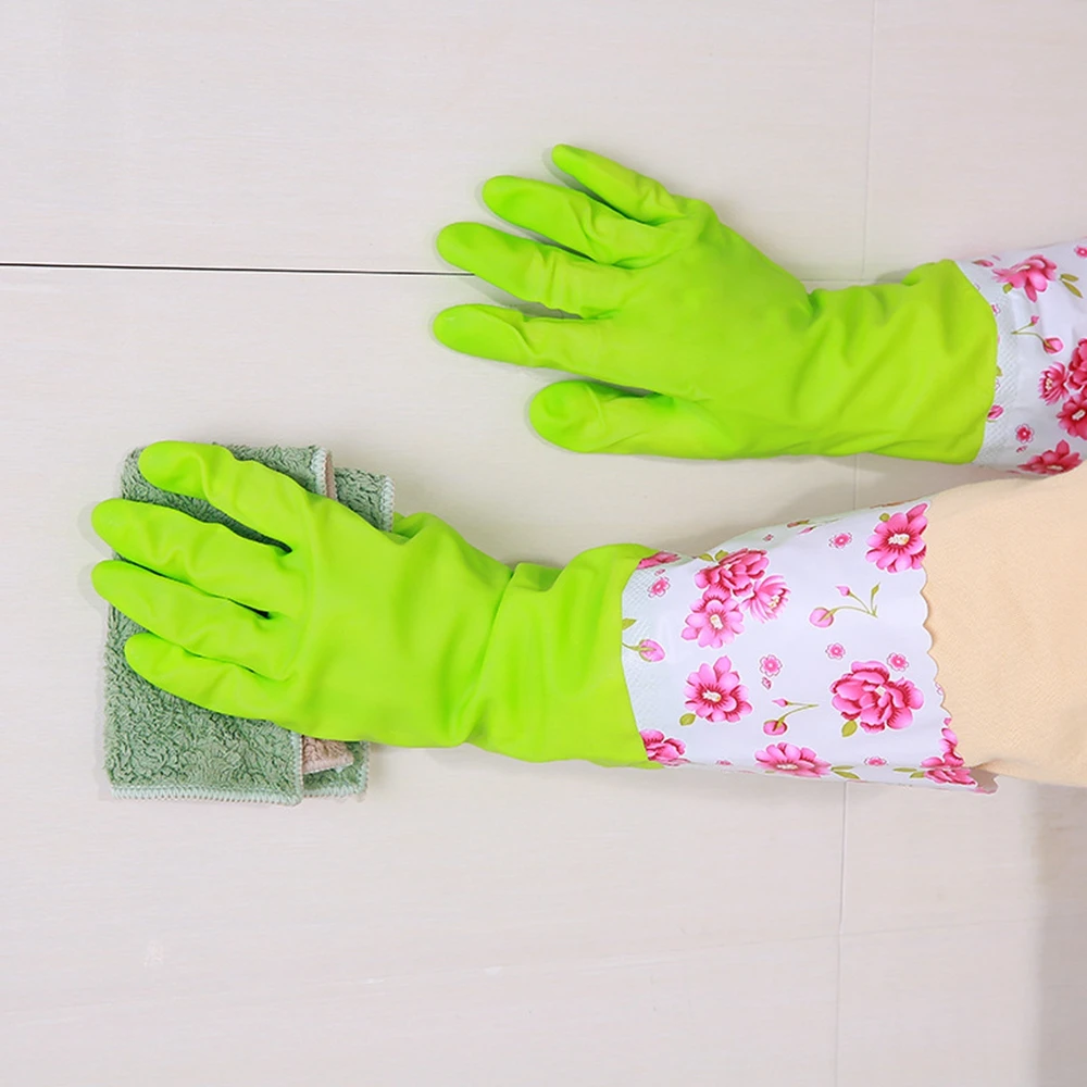 

Thicken Plush Rubber Latex Gloves Dishwashing Gloves Clean Waterproof Tool Laundry Washing Clothes Gloves Kitchen Accessories