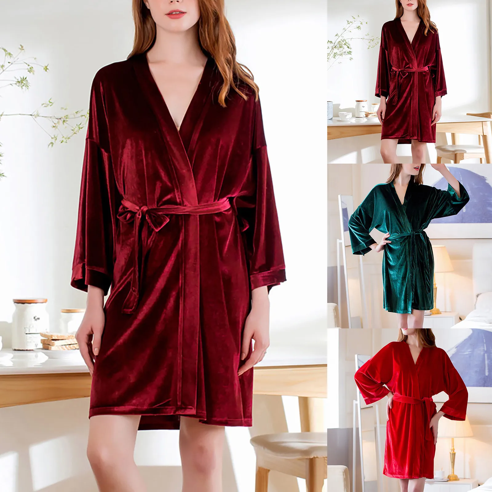 Утепленная Ночная одежда халат Женский Повседневный для сна элегантная