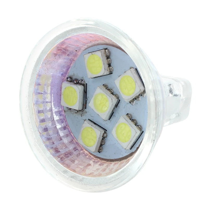 

MR11 GU4 Pure White 5050 SMD 6 LED Office Spot Light Lamp Bulb Energy Saving 12V