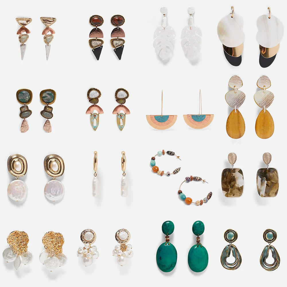 2019 Za винтажные Этнические серьги из смолы для женщин ручной работы Oorbellen Женские