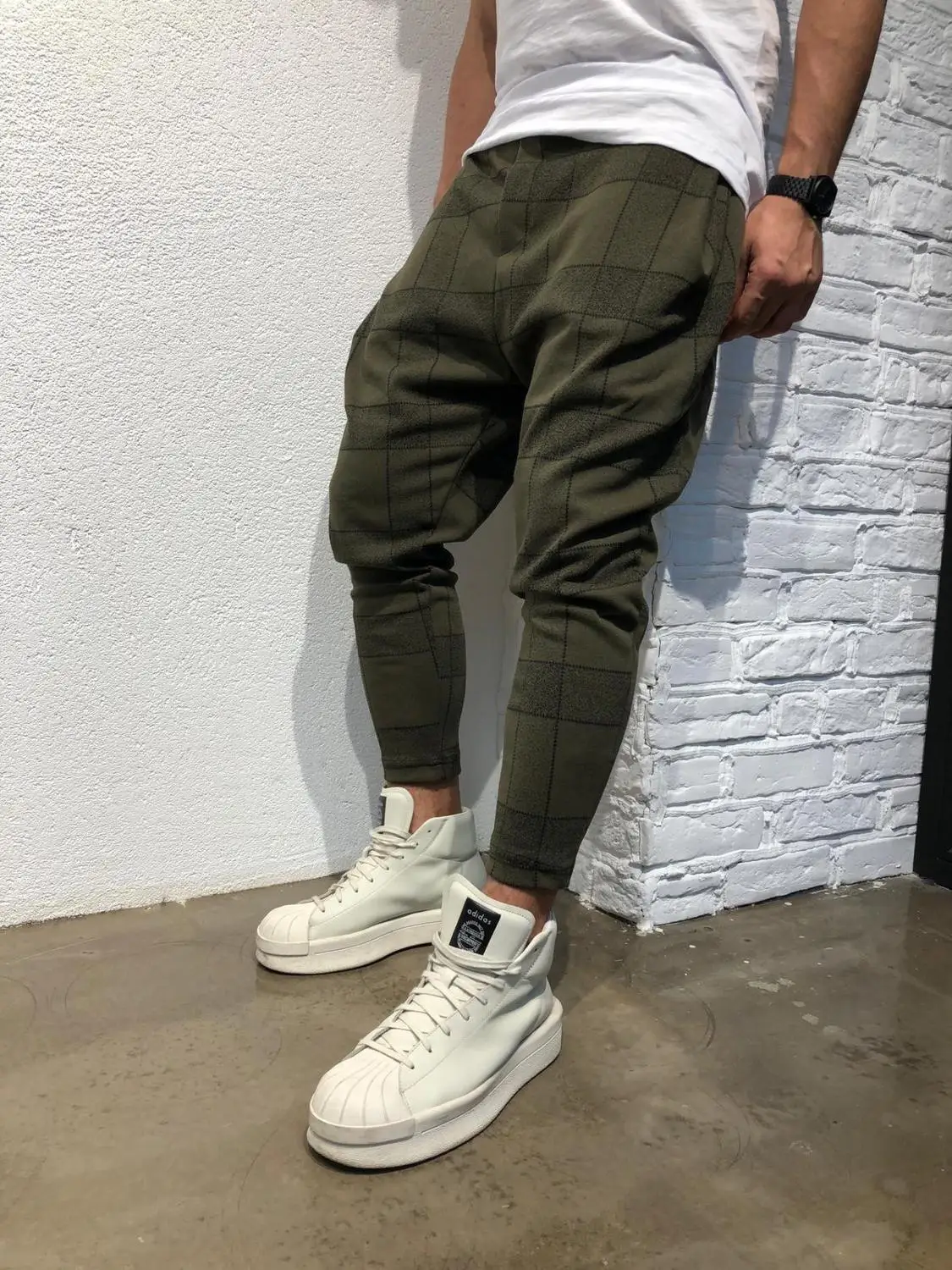 Hombres облегающие 2019 hombres Chino pantalones sóper cómodos elaticos para disegno a cuadros rayas lat |