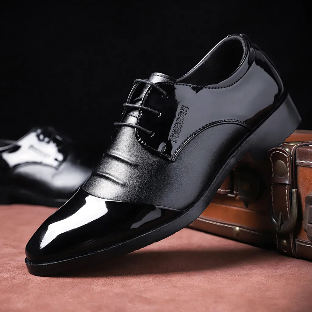 

Man's Shoes Dress Shoes for Men High Quality Pu Leather Shoe Luxury Brand Lace Up Business Flats Shoe Male Office Footware Shoes