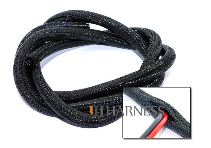 

1/8" ID:3mm Split Braided Sleeving Cable Self closing braided cable wrap cable sock