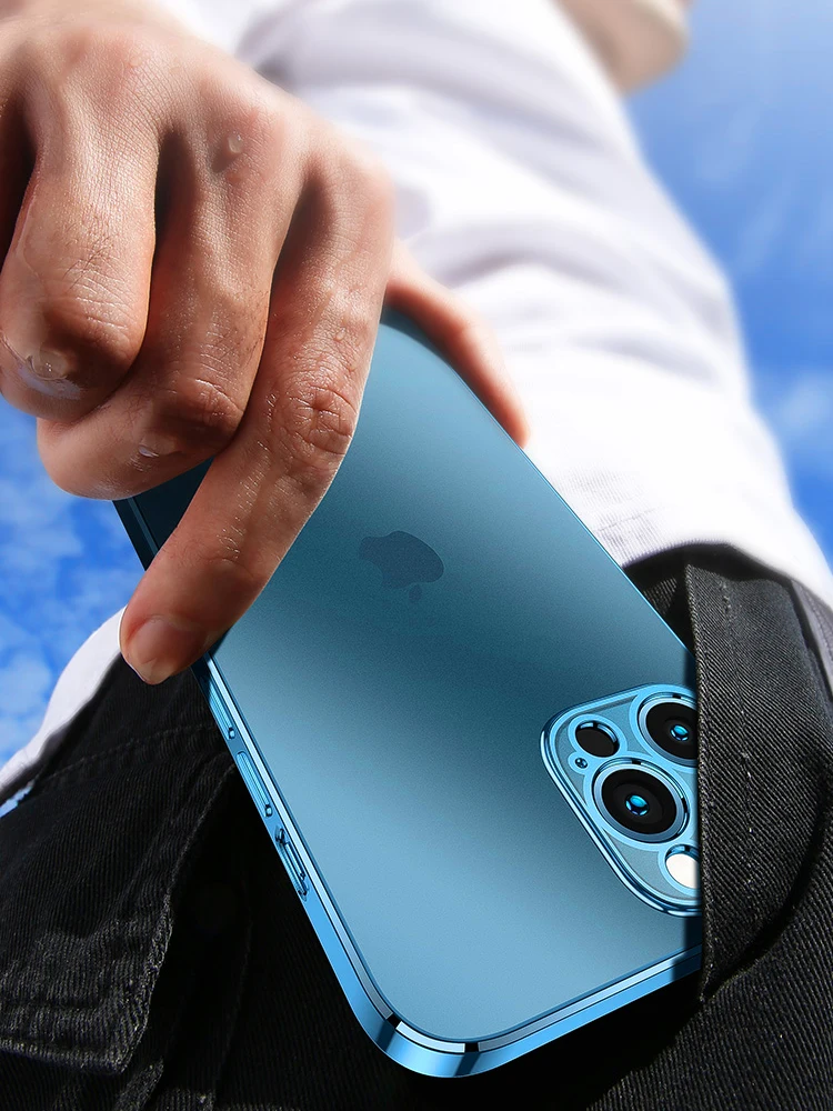 

Luxury Plating Frame Clear Matte Phone Case For iPhone11 12 Pro Max Mini X XR XS 7 8 Plus SE2020 Soft Transparent Silicone Cover