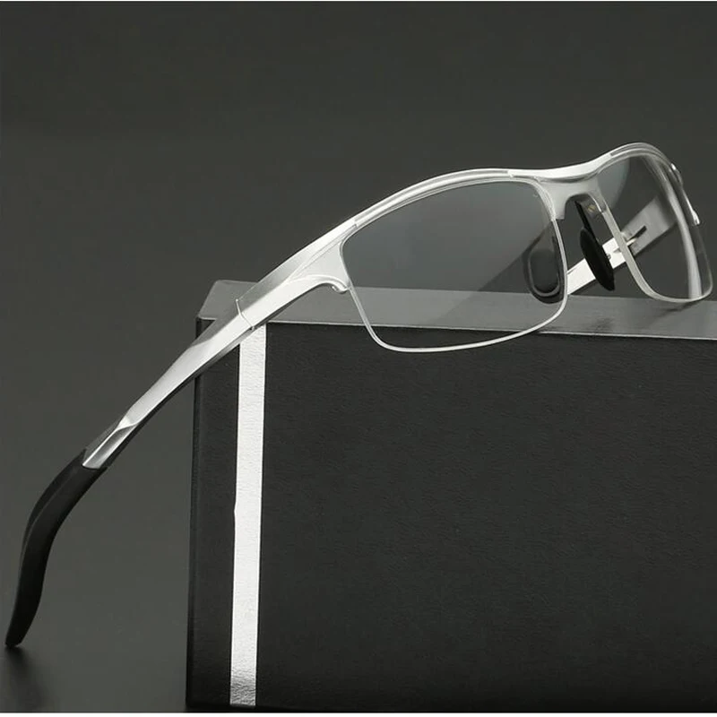 

Aluminum Men Eyeglasses Fashion Myopia Optical Computer Glasses Frame Brand Design Plain Eye glasses retro de grau femininos