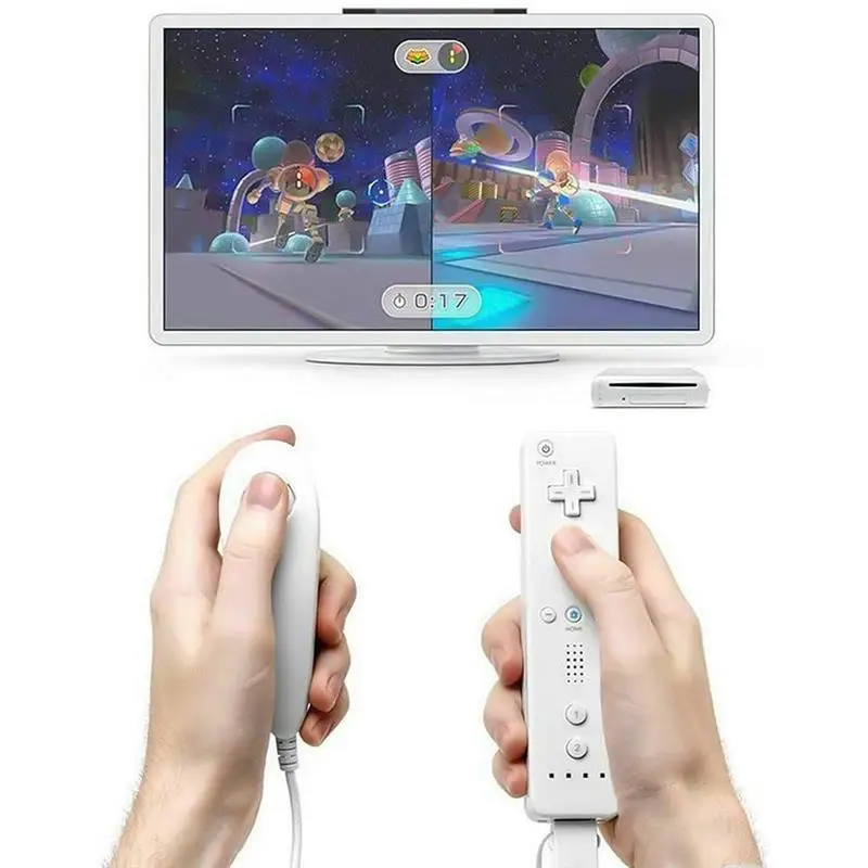 Беспроводной пульт дистанционного управления 2 в 1 для Nunchuk Nintendo Wii встроенный