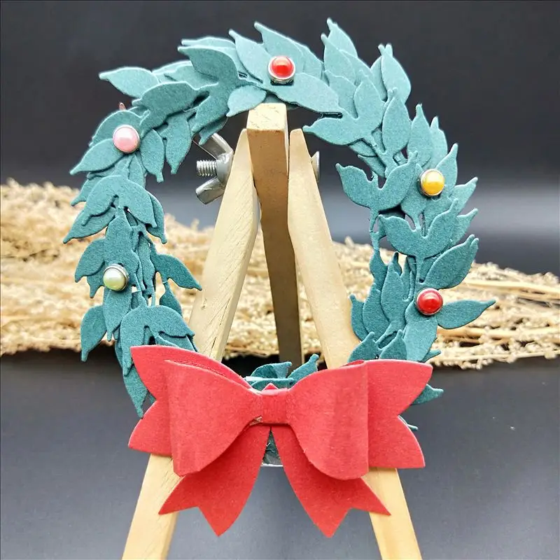 Рождественский венок штампы для скрапбукинга тиснение бумажный трафарет