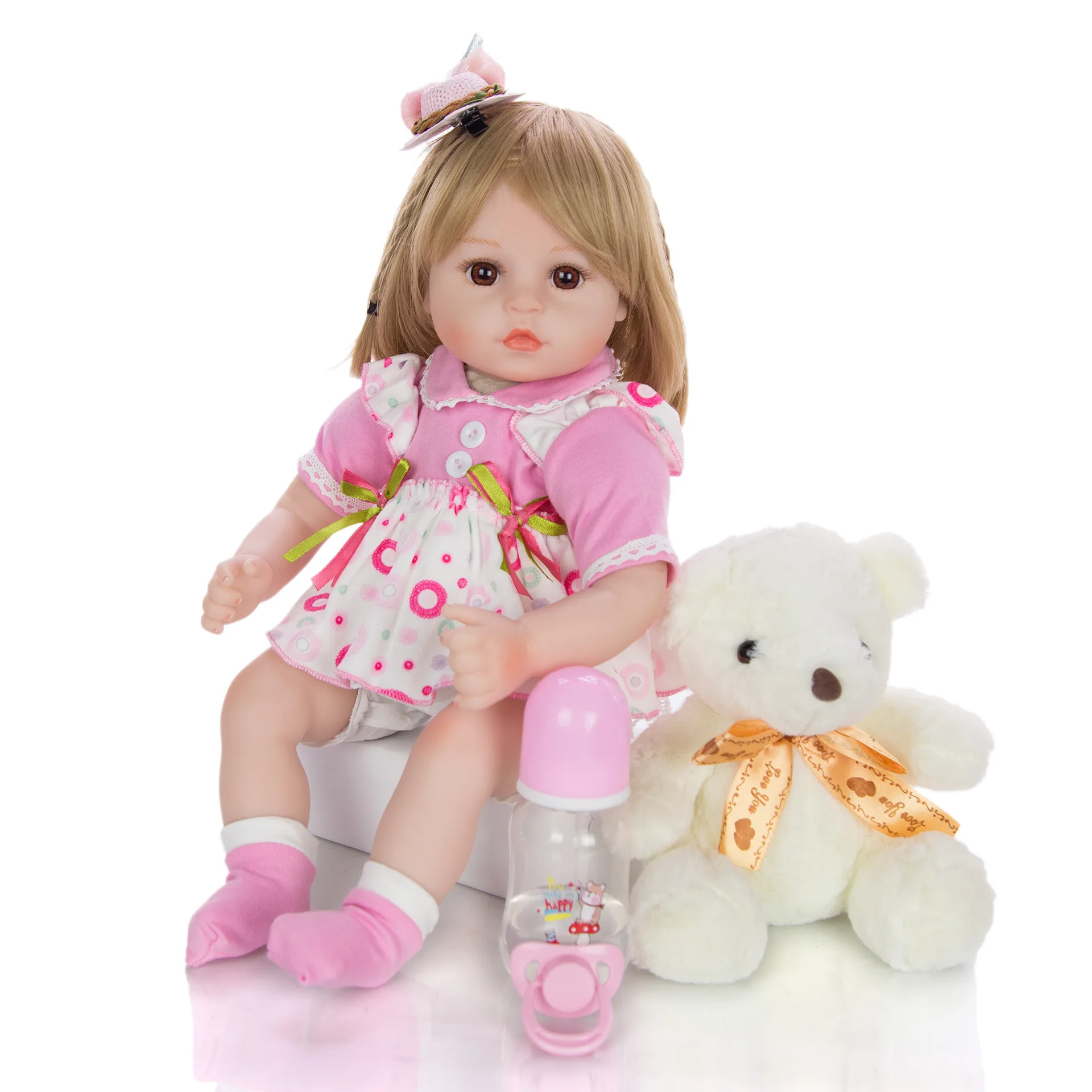 18 дюймов перерожденные куклы младенцы полный корпус силиконовые сладкие девочки