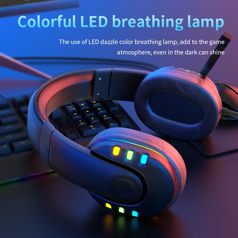 Colorful LED breathing light wired luminous gaming headset real computer gaming scene 7.1 surround sound level