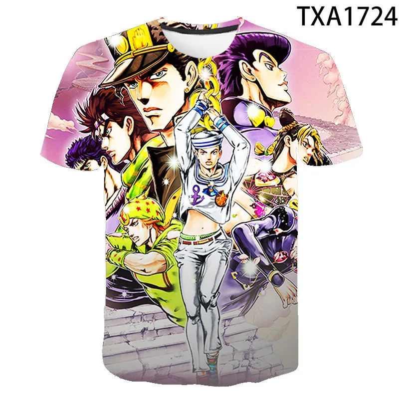 

Summer Men Women Children Kujo Jotaro 3D Print Anime JoJo Bizarre Adventure T Shirt Short Sleeve Boy Girl kids Tops Cool Tee