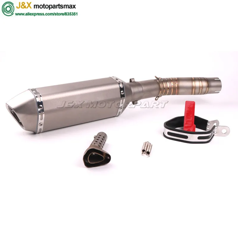

GSXR1000 motorcycle exhaust contact middle pipe + muffler full system for SUZUKI GSXR 1000 Slip On