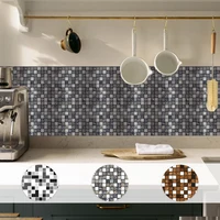 10PCS Self-Adhesive Metal Mosaic Tiles Wall Sticker Kitchen Backsplash Anti-Greasy Bathroom Waterproof Creative Diy Decals