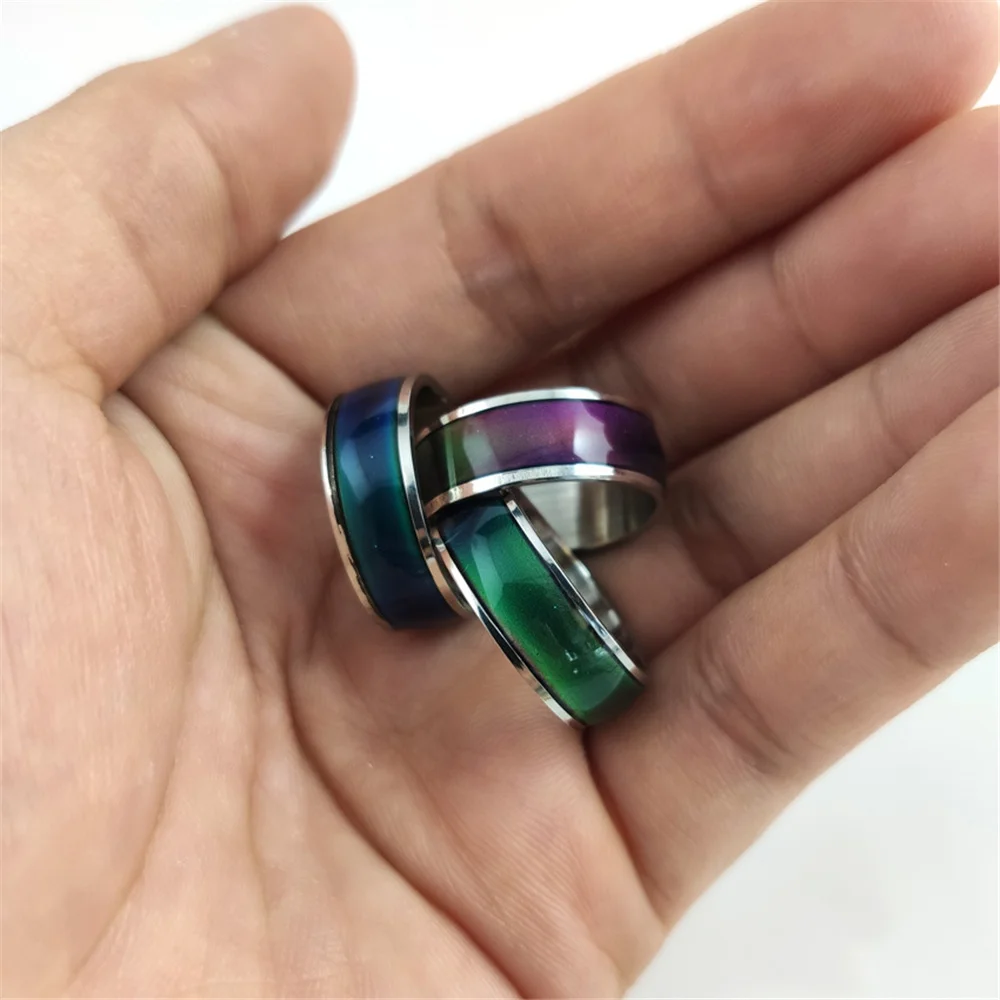 

Classic Temperature Change Color Mood Ring Hot Sale Jewelry Smart Discolor Rings Best Gift For Friends