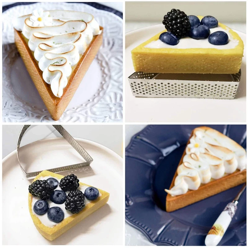 

11Pcs Stainless Steel Round Tart Ring Bundle with Fan Shaped Perforated Tart Rings Cake Mousse Ring Mold for Baking Tool