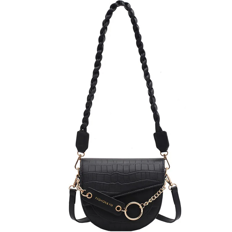 

pattern Saddle Crocodile bag 2021 Fashion New High quality PU Leather Women's Designer Handbag Vintage Shoulder Messenger Bag