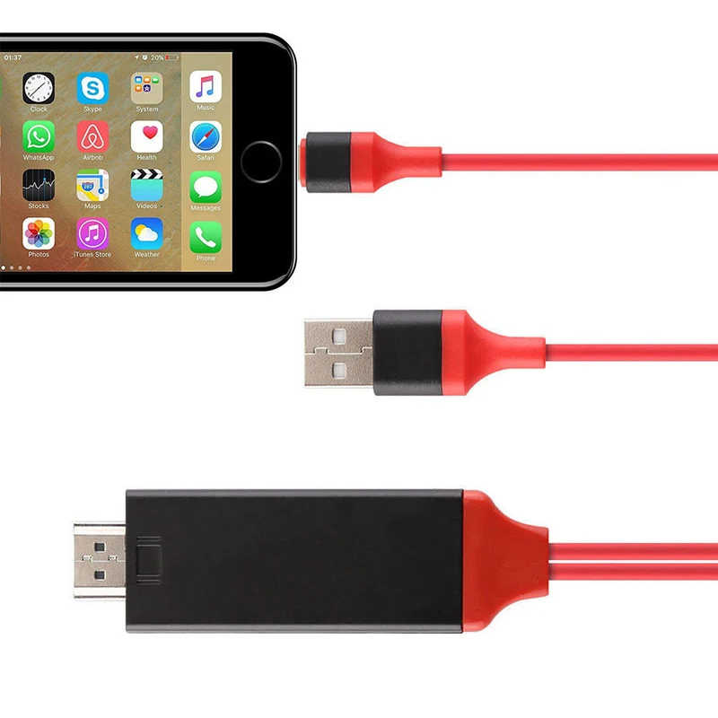 2 м 8 контактный HDMI TV HDTV AV видеокабель 1080P с USB зарядкой для iPad iPhone X XS MAX XR 6 7 Plus 5