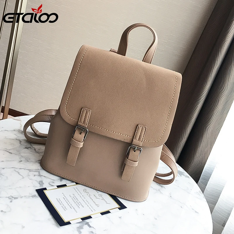 Винтажный рюкзак женский брендовый кожаный Большая вместительная школьная