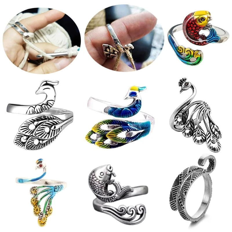 Регулируемая петля для вязания крючком инструменты кольцо наперсток пальца